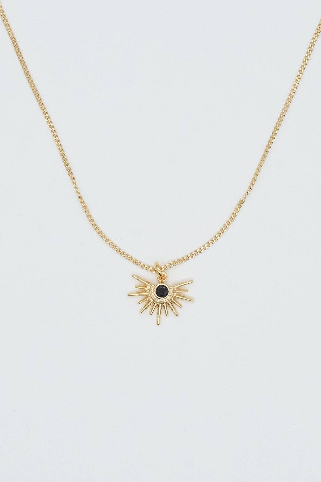 Brenda Grands Jewelry - Crystal Sun Necklace in Black