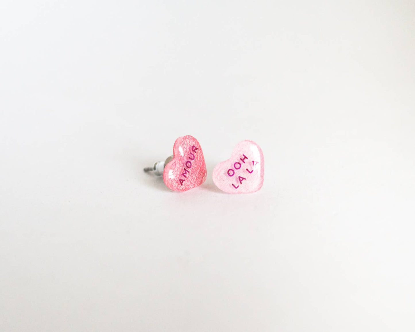 Poptone Co. - French Valentine Candy Heart Earrings - Preorder