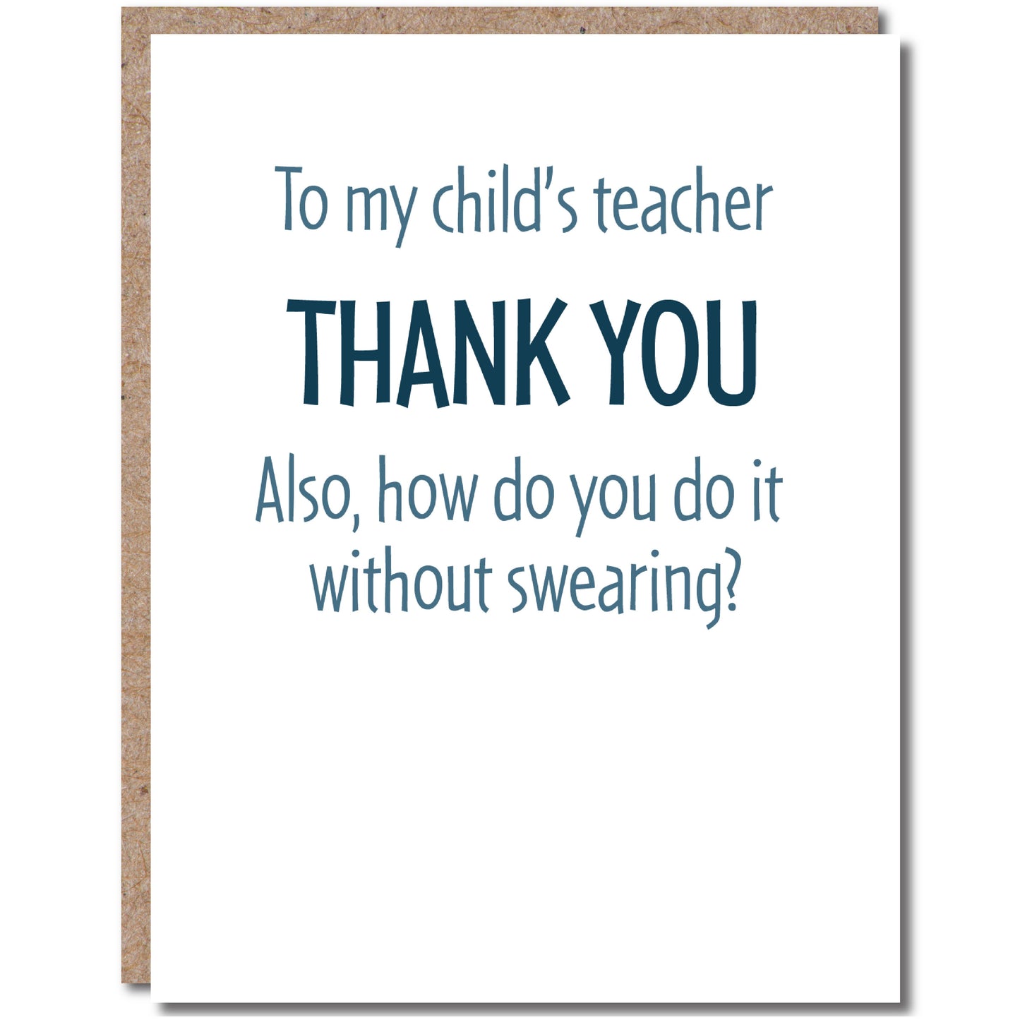 Modern Wit - Teacher Thank You Card - Back To School - Teacher Gifts
